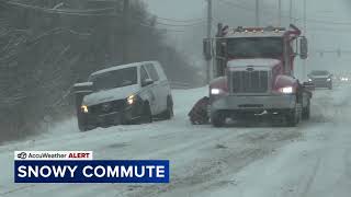 Winter storm brings snowy road conditions across Chicago area