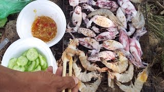 Amazing Man Cooking octopus in cambodia-Best khmer Food-village food factory cambodia-village food