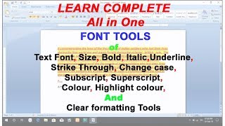 Text Font,Size,Bold,Italic,Underline,Strike,Case,Colour, and clear formatting tools