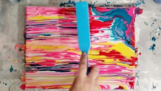 Acrylic pour swipe with a broom...not sure about this one