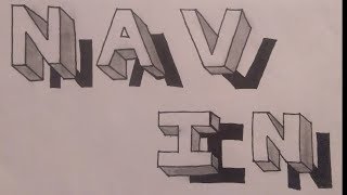 How to Draw 3D curved Letter NAVIN-Trick Art With Graphite Pencils-Inverse Perspective