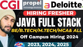 🚀CGI \u0026 Propel Hiring 2025,24 Java Developer \u0026 Software Engineer Jobs Opening for Freshers 2024 20-25