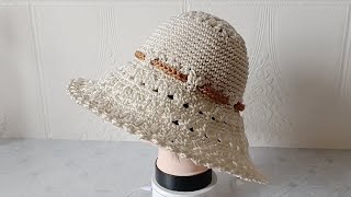 Crochet Summer Hat with Large Brim | Lace Bucket Hat Pattern for Girl