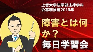 【上智大学法学部法律学科】公募制推薦2019年 障害とは何か？