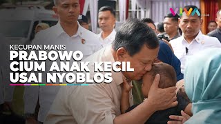 Momen Hangat Prabowo Peluk dan Cium Anak-anak Bojong Koneng Usai Nyoblos