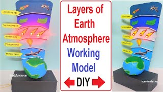 layers of earth atmosphere working model - howtofunda - diy - simple and easy | howtofunda