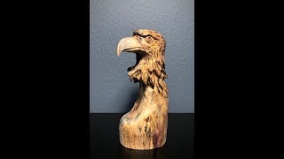 Eagle head wood power carving Foredom and Dremel