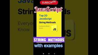 Top 20 JavaScript String Methods in 7 Minutes | Must-Know for Web Developers!