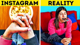INSTAGRAM VS REAL LIFE || 24 Phone Photo Life Hacks