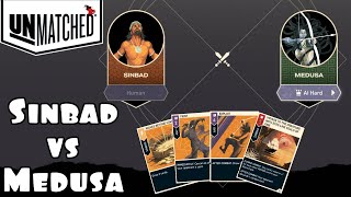 SINBAD VS MEDUSA | HARDEST DIFFICULTY | BASED ON THE BOARD GAME | Unmatched Digital Edition