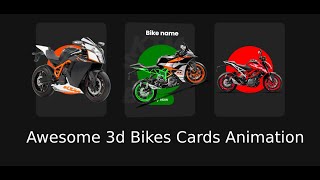 Awesome 3d Bikes Cards Animation using CSS and JAVASCRIPT (Vanilla tilt.js) Tutorial