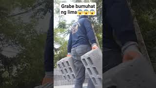 grabe bumuhat ng limang pirasong hollowblocks 😱😱😱 #youtube #youtubeshort