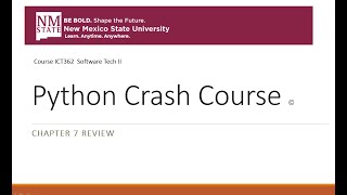 Python Crash Course Chap7