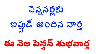 GOOD NEWS TO PENSIONERS PENSION RELEASE THIS MONTH/పెన్షనర్లకూ ఈ నెల పెన్షన్ శుభవార్త