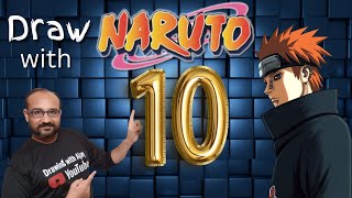 VERY EASY ! Draw NARUTO With Number ( 10 ) | How To Draw