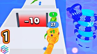 Snake Run Race Gameplay All Levels 1 to 84, Android iOS