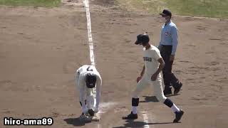 【２安打 ＆ 好返球】　山崎太一 右翼手（広島商業）  【春季広島県 高等学校野球大会】