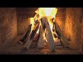 no loop 5 hours 4k hdr healing moments by the old fireplace with beautiful white birch firewood