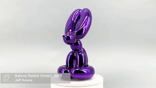 Jeff Koons Balloon Rabbit (Violet), 2019 Porcelain Sculpture For Sale