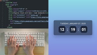 ASMR Programming | Digital Clock with Date using JavaScript | No Talking