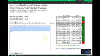 CodingBat Logic-1 "cigarParty" Walkthrough