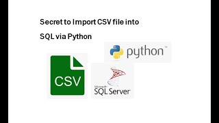 Secret to Import #CSV or #Excel #File into #sql via #python Jupyter Notebook Quick n Easy method