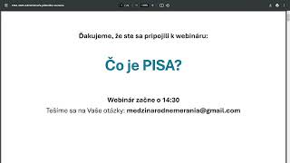 PISA 2025 - Čo je PISA (webinár 4.12.2024)