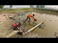 পুকুর সেচে দেশি মাছ ধরা amazing traditional fishing video part 8