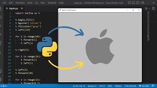 How to draw Apple logo using python turtle | python turtle graphics | Apple iOS logo | iPhone logo