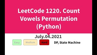 LeetCode 1220. Count Vowels Permutation (Python)