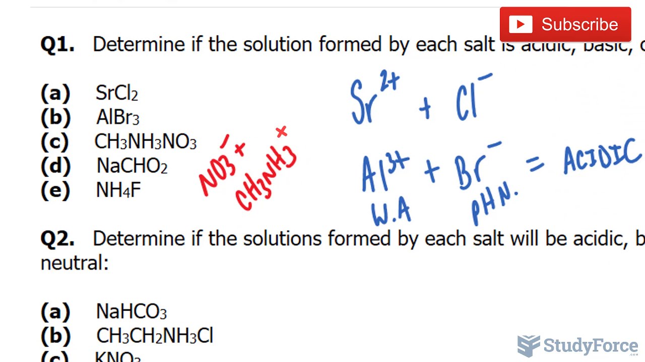 ⚗️ Determining The Overall Acidity Or Basicity Of Salt Solutions - YouTube