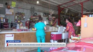 Why are many Texans denied SNAP benefits due to car value?