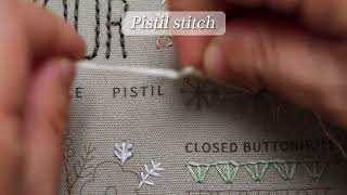 🎁🎁Pistil Stitch || Hand Embroidery for Beginners || embroidery stitches by ETSPIL 🌼🌼