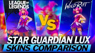 Star Guardian Lux Skins Spotlight ( PC vs MOBILE ) - League Of Legends Wild Rift