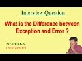 Difference between Exception and Error