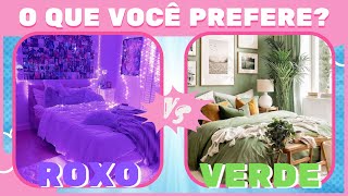 35 PERGUNTAS 🔄 O QUE VOCÊ PREFERE? | Edição ROXO vs VERDE | jogo das escolhas