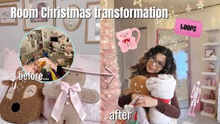 Transforming my room for christmas 🎀❄️ decor shopping, haul + decorate w/me! #roomtour #christmas