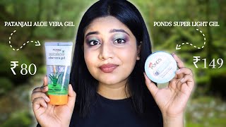 PONDS SUPER LIGHT GEL VS PATANJALI ALOE VERA GEL | Review \u0026 Comparison | Elina Michelle