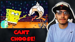 SpongeBob SquarePants Vs Lincoln Loud Cartoon Rap Battle Crossovers! | Reaction!