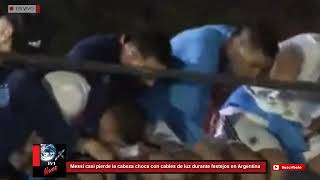 Messi casi pierde la cabeza choca con cables de luz durante festejos en Argentina