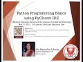 Python Programming Basics using PyCharm IDE