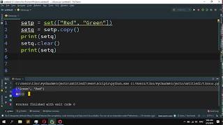 How to clear a set in Python
