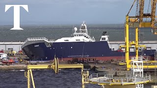 Ship topples over in major incident at Leith dock