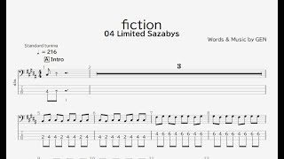 【ベース譜】fiction/04 Limited Sazabys【4弦/TAB譜】/fiction/04 Limited Sazabys/BASS TAB/