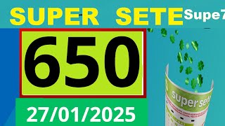 Resultado do Super Sete Concurso 0650, Sorteio dia 27/01/2025