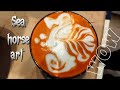 how to make sea horse coffee art|asian coffeeart|amazing sea horse art|best sea horse coffee art|all