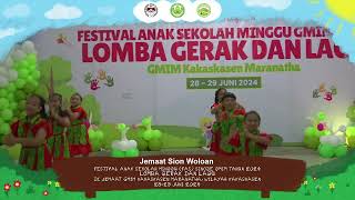 FESTIVAL ANAK SEKOLAH MINGGU SINODE GMIM TAHUN 2024, TIM GERAK DAN LAGU 