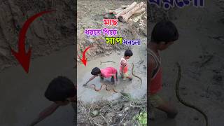 এই ছেলে দুটো মাছ ধরতে গিয়ে সাপ ধরে ফেললো😨 #minivlog #trending #shorts