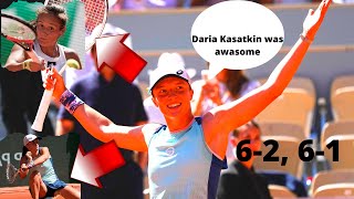 Iga Swiatek vs Daria Kasatkina - Semifinals Highlights , IGA swatika could almost lose the match