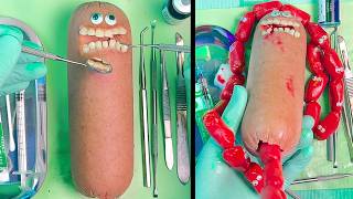 Double Surgery-Who Surives? 😱 Glizzy 🌭or Ghost Pepper🫛 - Sad Emergency Fruit Surgeries